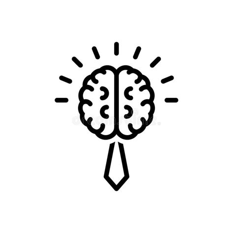 Black Line Icon For Mind Brain And Brainstorm Stock Vector
