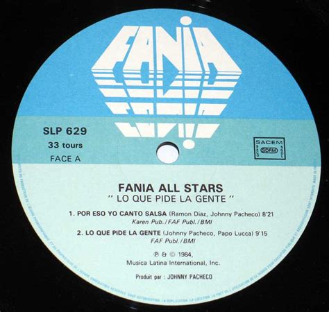Fania All Stars Lo Que Pide La Gente 12 Vinyl Lp Latin Salsa Music Lp