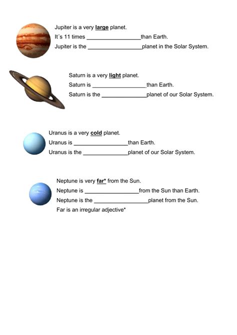The Solar System Interactive Worksheet For Pre Intemediate