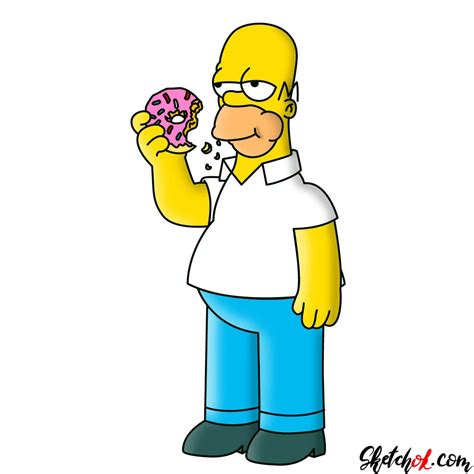Homer Simpson Doughnut Donut Drawing Homer Simpson Drawing The Best Porn Website
