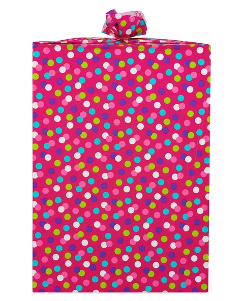 American Greeting Pink Polka Dot Plastic T Bag 1 Count