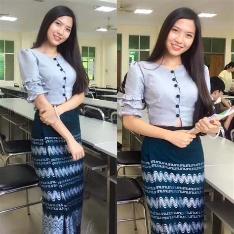 Pin By Kyaw Thatko On Myanmar Dress Myanmar Dress Design Nice