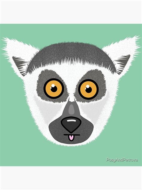 Cute Lemur Sticking Out Its Tongue Poster For Sale By Posyandpetrova