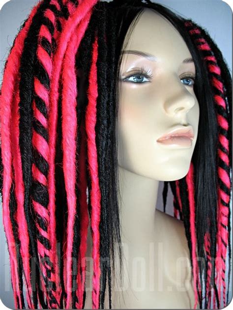 Hottest Pink And Black Dread Falls Black Dreads Dreadlock Wig Love Hair
