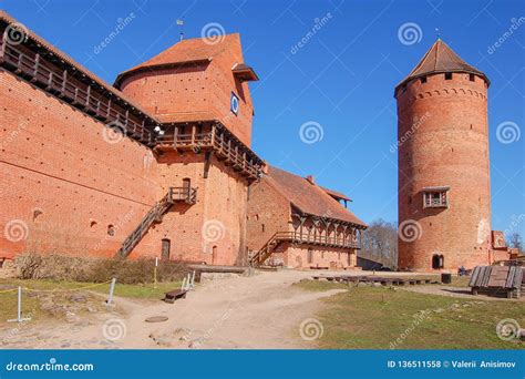 Latvia Ancient Turaida Castle In Spring Since 1214 The View Of The