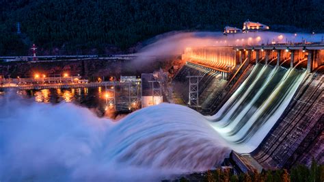Barrage Dam Colorful Lights Water Hd Travel Wallpapers Hd Wallpapers