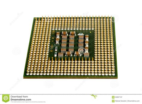 The Micro Elements Of Computer Central Processor Unit Cpu Contact Pins Stock Image Image Of