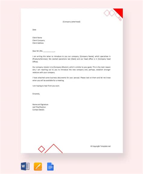 Free Company Introduction Letter Samples In Ms Word Pdf Pages