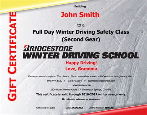 Products Bridgestone Winter Driving School