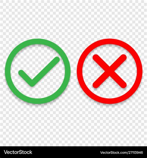 Tick Cross Red And Green Symbols Check Mark Vector Image The Best Porn Website
