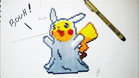 Cute Ghost Pikachu Drawing Pixel Art Pokemon Youtube