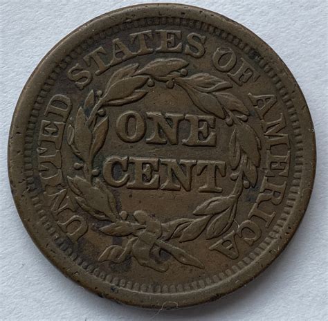 1849 United States Of America One Cent M J Hughes Coins