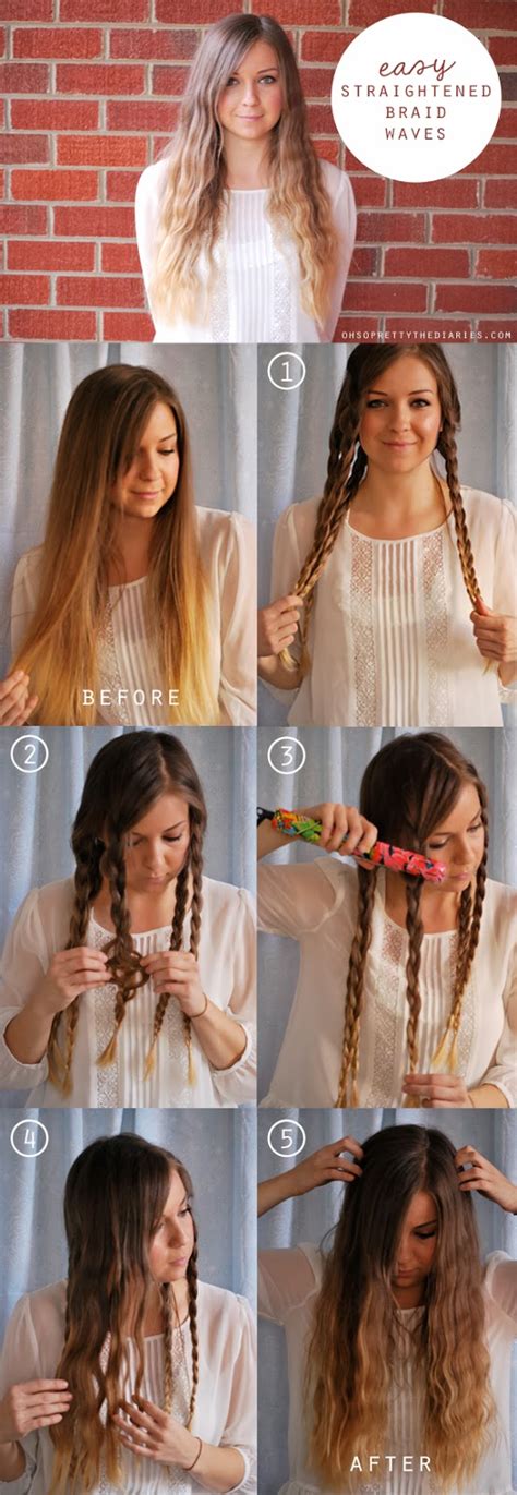 Holding hair taut, bring the hair around to the opposite side of your head from. tutorial: straightened braid waves
