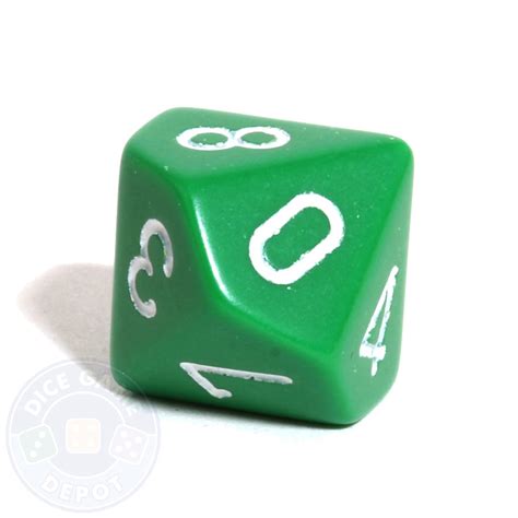 10 Sided Opaque Dice D10 Green Dice Game Depot