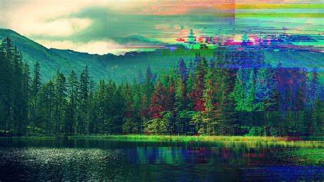 Glitch Forest Digital Art 1920x1080 Art