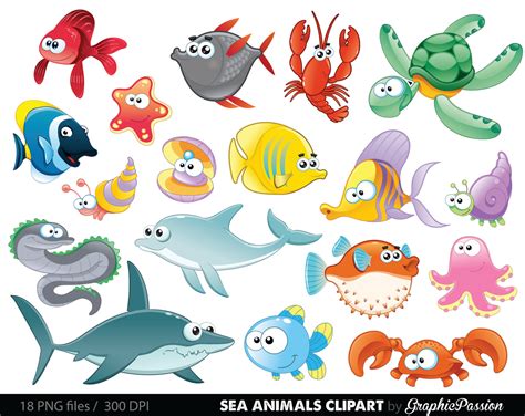 78 Cartoon Sea Animals Sea Creature Clip Art Clipartlook