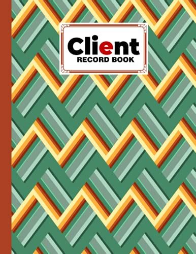 Client Record Book Client Record Book Colorful Zigzag Cover Client Tracking Log Book Client
