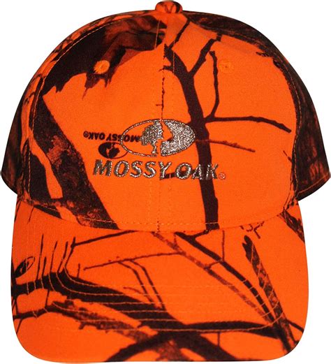 Mossy Oak Blaze Orange Camo Logo Cap Hat Unstructured