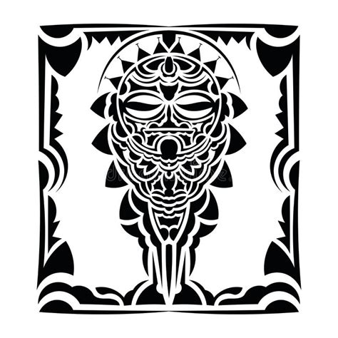 Polynesian Tattoo Styled Masks Vector Illustration Stock Vector