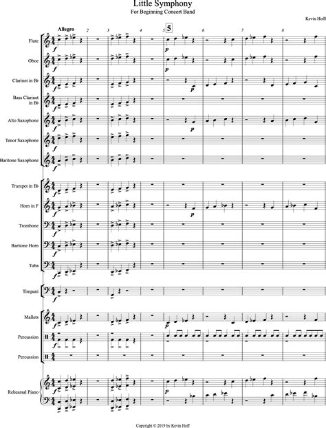 Little Symphony - Sheet Music For Beginning Concert Band | Sheet music, Concert, Concert band