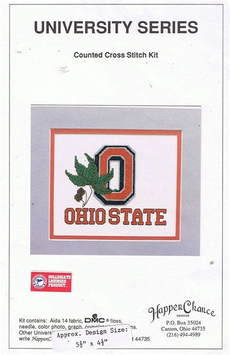 Ohio State Buckeye Osu Counted Cross Stitch Embroidery Craft Etsy Uk