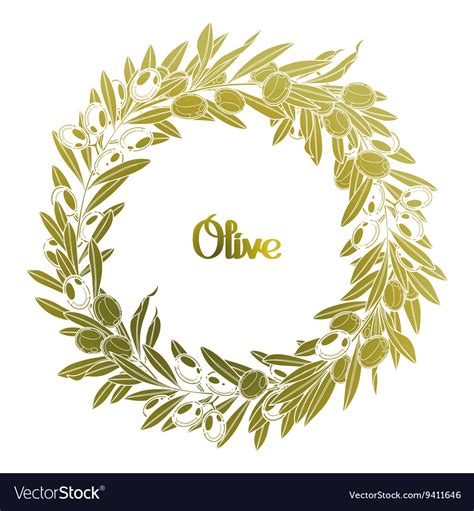 Graphic Olive Wreath Royalty Free Vector Image