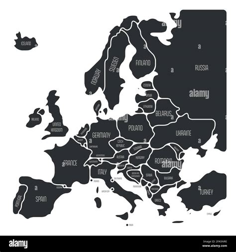 Mapa Simplificado De Europa Imagen Vector De Stock Alamy
