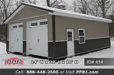 414 Two Tone Residential Pole Barn 24x32x10 Pioneer Pole Buildings
