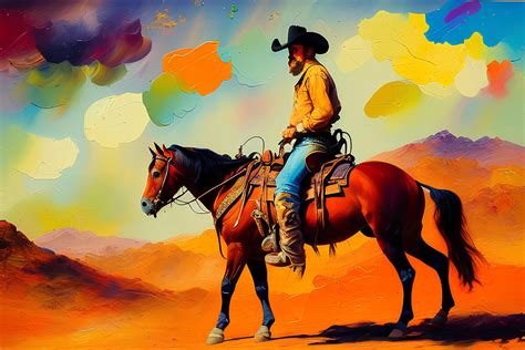 Cowboy Digital Art By Jim Hurst Fine Art America