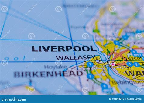 Liverpool En Mapa Imagen De Archivo Imagen De Mersey 104593215