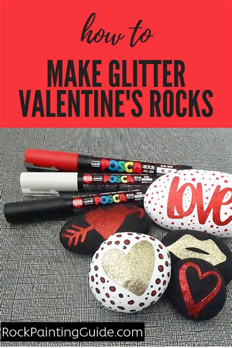 How To Make Quick And Easy Valentine Glitter Painted Rocks