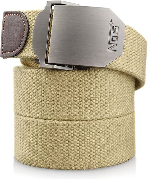 Mens Canvas Web Belt Military Style With Nickel Free Buckle Webbing