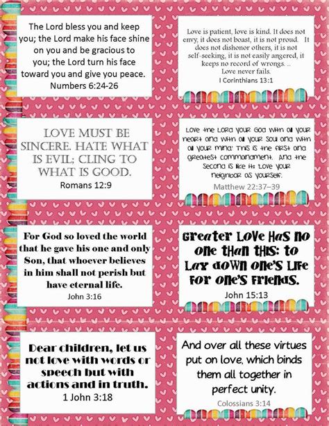 Thematic bible verse cards for holidays, and special events. FREE Printable Valentine's Verse Cards Verse Cards on Love ...