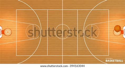 Vector Illustration Basketball Court Top View Stock Vector Royalty