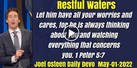 Joel Osteen May 01 2020 Daily Devotion Restful Waters