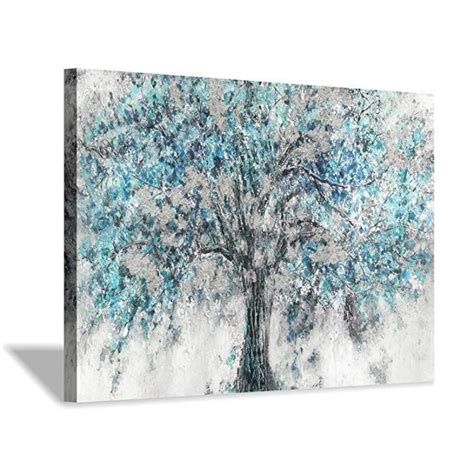 Abstract Tree Canvas Wall Art Blue Tree Picture Painting