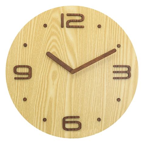 3030cm 3d Soild Wooden Brief Wall Clock Modern Silent Clocks Figure