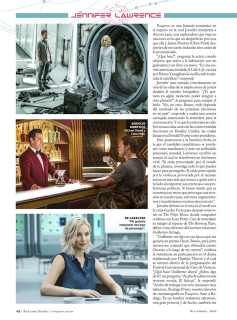 Jennifer Lawrence Rolling Stone Magazine Mexico December 2016 Issue
