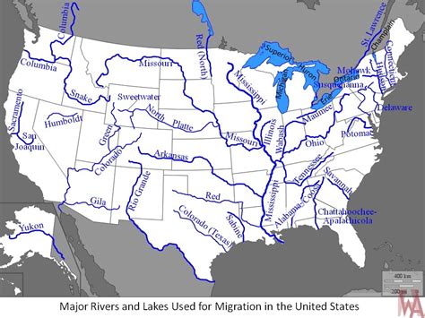 Us Major Rivers Map Geography Map Of Usa Whatsanswer