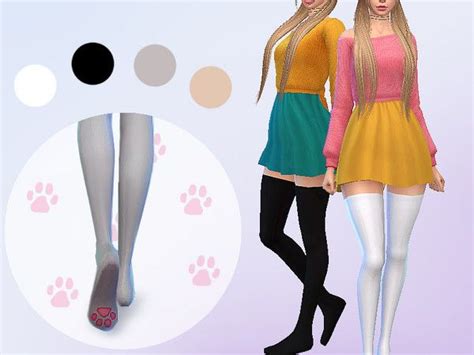 Saruins Socks Kitty Paws Socks And Leggings Sims 4 Clothing Sims 4