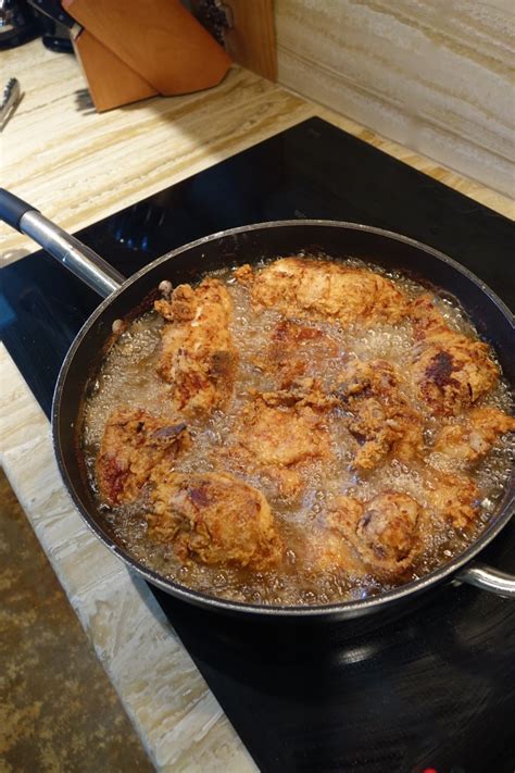 Fried chicken or fried pork chops, collard greens, buttermilk corn bread, macaroni and cheese, stewed okra and almost. World's Best Southern Fried Chicken - Flunking Family