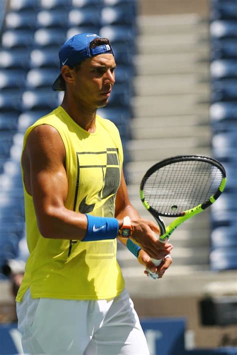 Fifteen Times Grand Slam Champion Rafael Nadal Of Spain Practices For