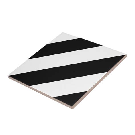 Black And White Diagonal Stripes Tile Zazzle Com