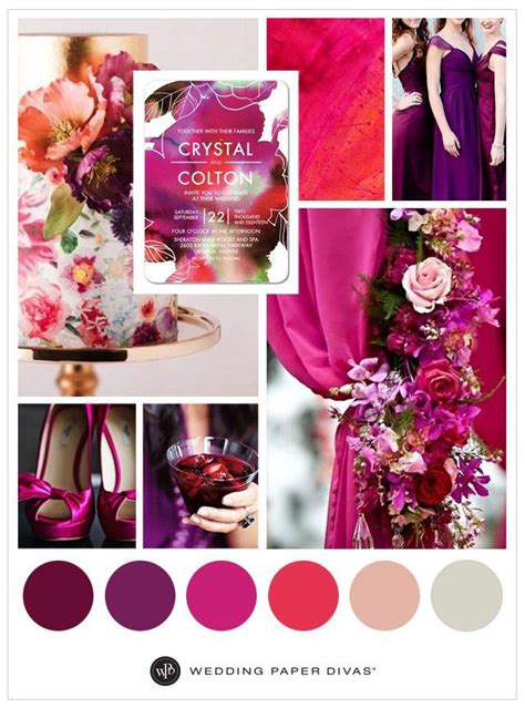Vibrant Pink And Purple Wedding Theme Ideas Wedding Color Palette