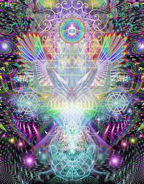 Cosmic Sparrow Visionary Art Sacred Geometry Art Psychedelic Art