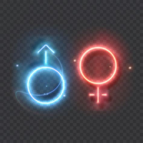 Premium Vector Neon Signs Of Venus And Mars Neon Male And Female
