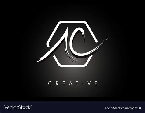 Ac A C Brushed Letter Logo Design With Creative Vector Image