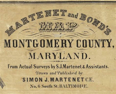 Montgomery County Maryland 1865 By Simon J Martenet Old Etsy
