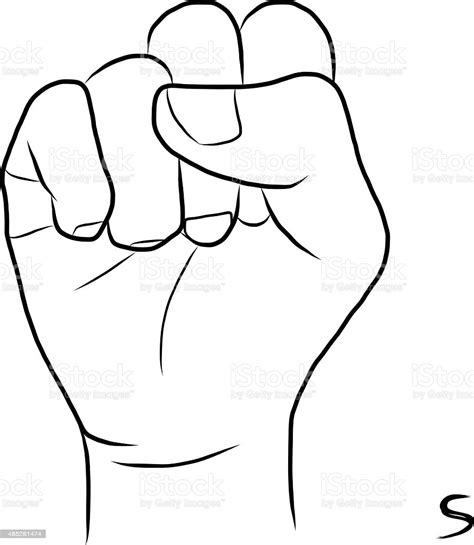 Sign Language And The Alphabetthe Letter S Stock Illustration