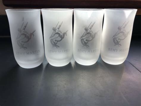 Lot Of 4 Remy Martin Frosted Glasses Cups Fine Champagne Cognac 8 Oz Ebay